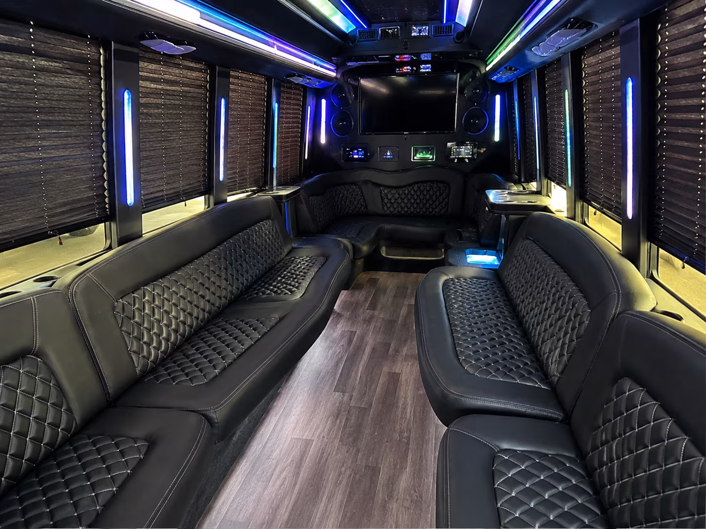 San Diego Birthday, Sweet 16, & Quinceañera Transportation party bus interior