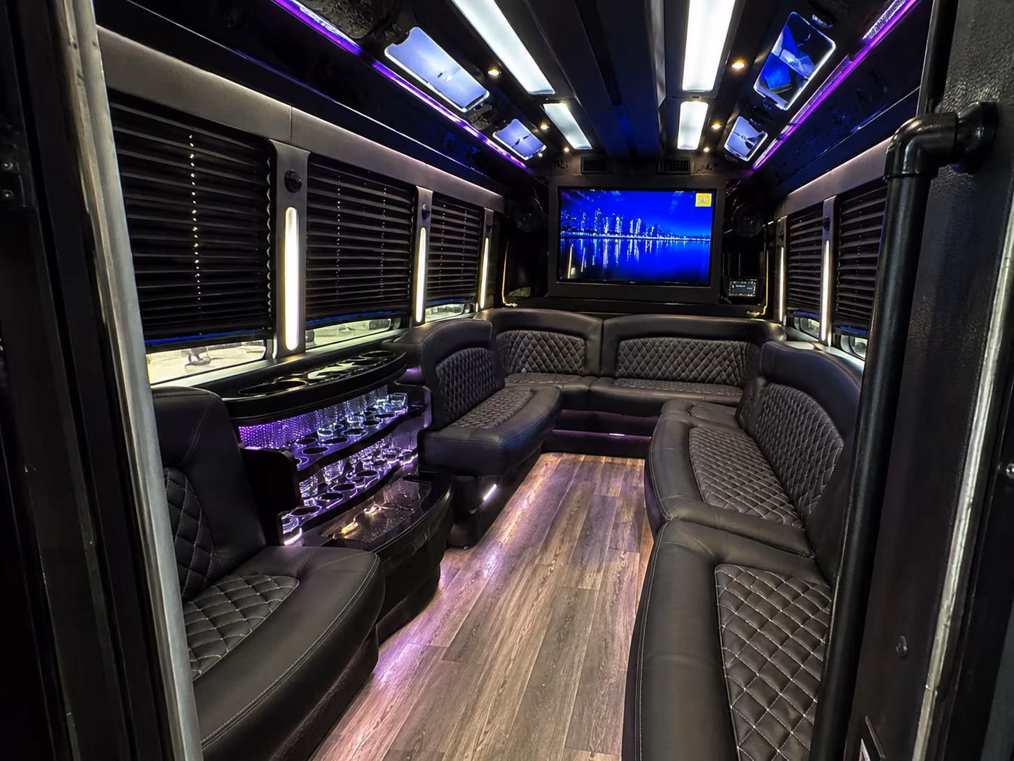 San Diego Private Event Transportation party bus interior