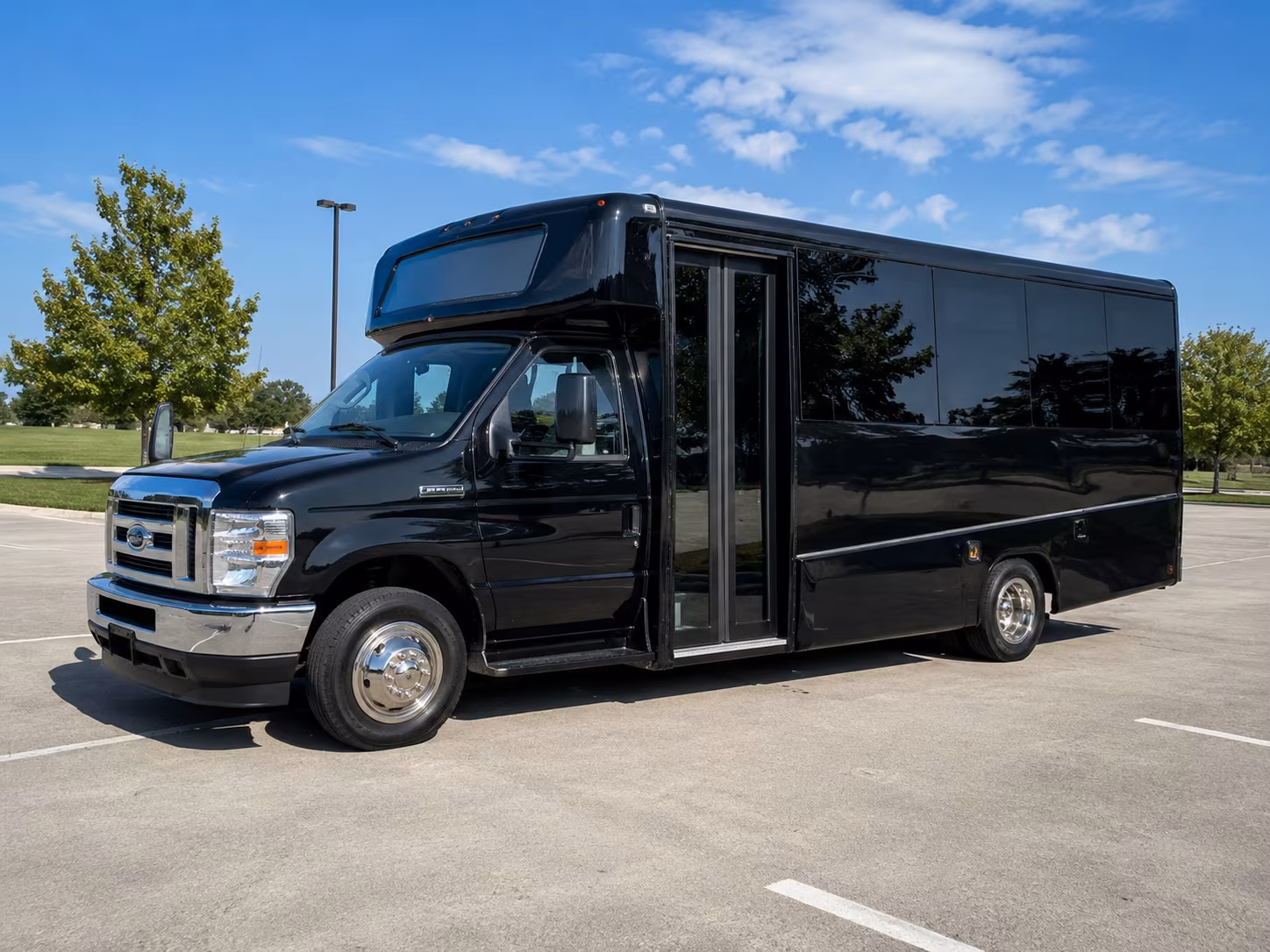 San Diego School Event Transportation party bus exterior