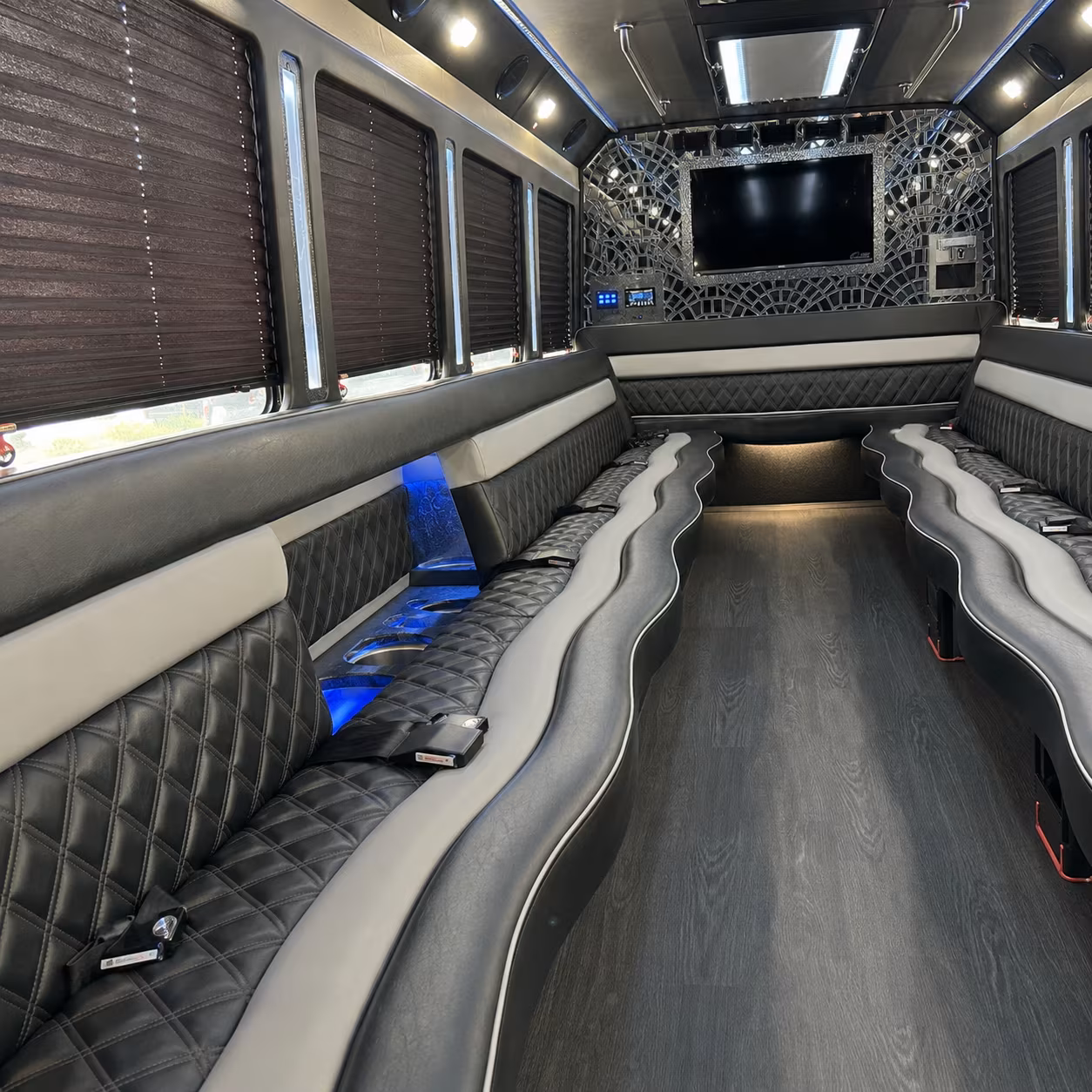 San Diego Sporting Event Transportation party bus interior
