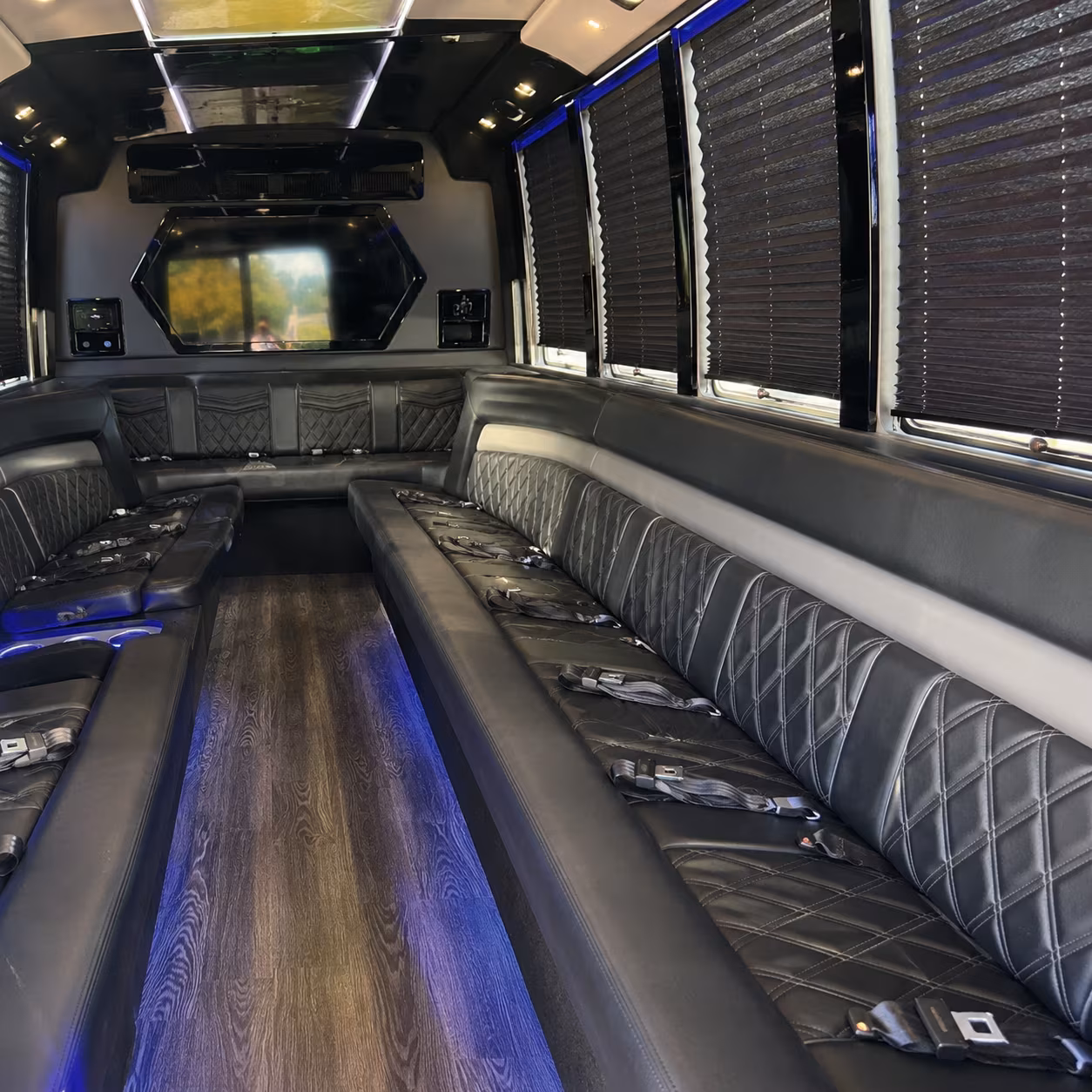 San Diego Wedding Transportation party bus interior